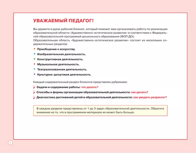 Блокнот педагога подготовительной группы детского сада. Художественно-эстетическое развитие 9