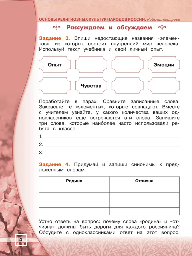 Основы религиозных культур и светской этики. Основы религиозных культур народов России. 4 класс. Рабочая тетрадь 36
