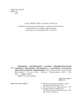 Примерная адаптированная основная общеобразовательная программа образования обучающихся с умственной отсталостью (интеллектуальными нарушениями) 17