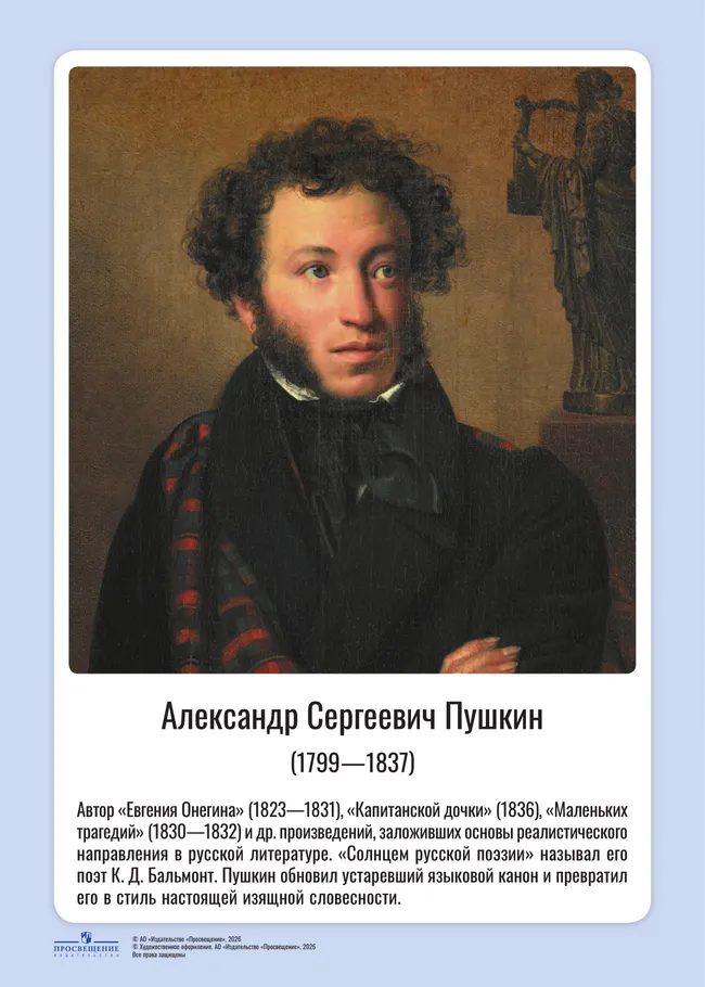 Литература. 5-11 класс. Портреты русских писателей. Учебное наглядное пособие 20