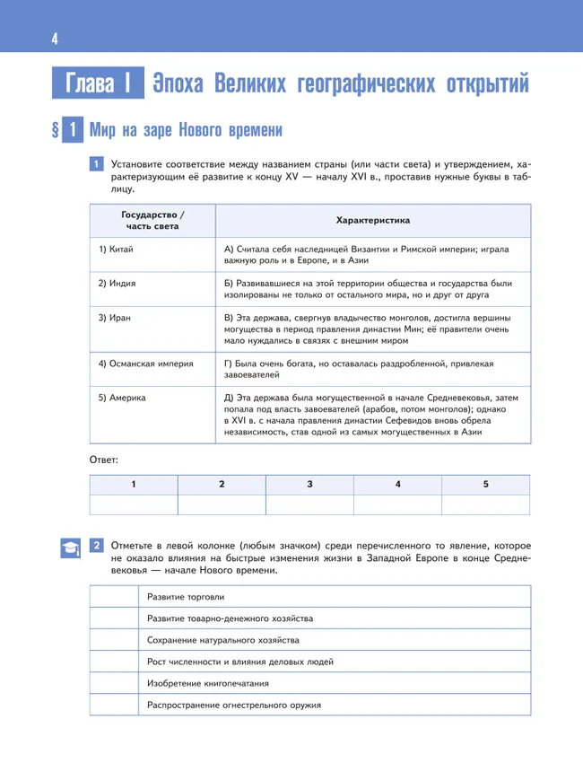 История. Всеобщая история. История Нового времени. Конец XV — XVII в. Рабочая тетрадь. 7 класс 7
