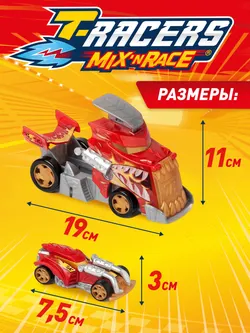 Игровой набор T-RACERS MIX 'N RACE красный (эксклюзивная машинка и грузовик-лончер) 20