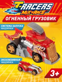 Игровой набор T-RACERS MIX 'N RACE красный (эксклюзивная машинка и грузовик-лончер) 1