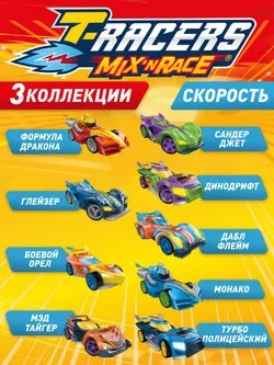 Машинка разборная T-RACERS MIX 'N RACE, в коробке с прозрачным окном, Король улиц 27