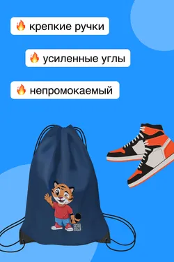 Мешок для обуви «Репетигр Тёмка» 1