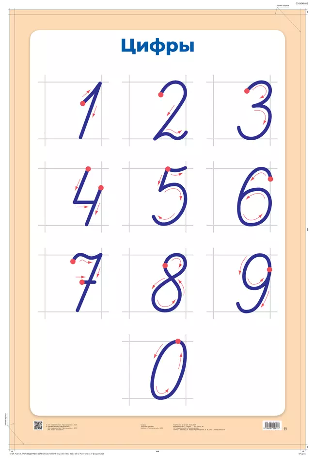 Цифры. Демонстрационная таблица для начальной школы 9