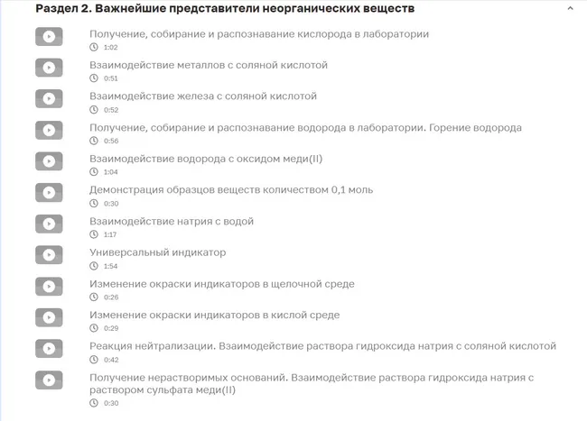 Химия. Видеоопыты. Основное общее образование (базовый уровень). 8-9 классы 16