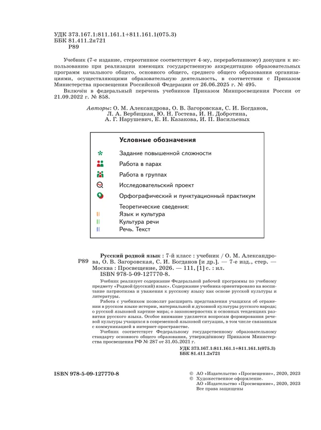 Русский родной язык. 7 класс. Учебник 24 Русский родной язык. 7 класс. Учебник 24