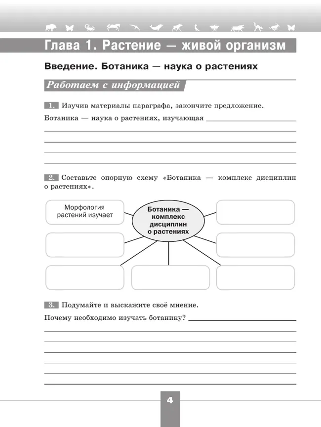 Биология. Рабочая тетрадь. 6 класс. Базовый уровень 12 Биология. Рабочая тетрадь. 6 класс. Базовый уровень 12