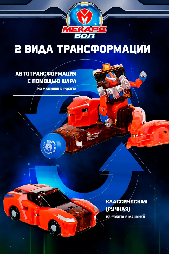 Игрушка-трансформер Mecard ball (Мекардбол) мини, Петан 11