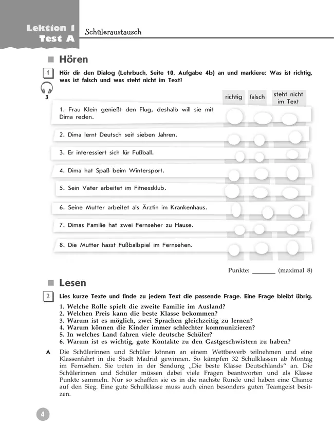 Немецкий язык. Контрольные задания. 8 класс 8