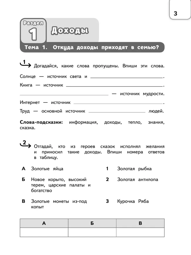 Обществознание. Секреты финансовой грамоты. Тренажёр. 3 класс 3