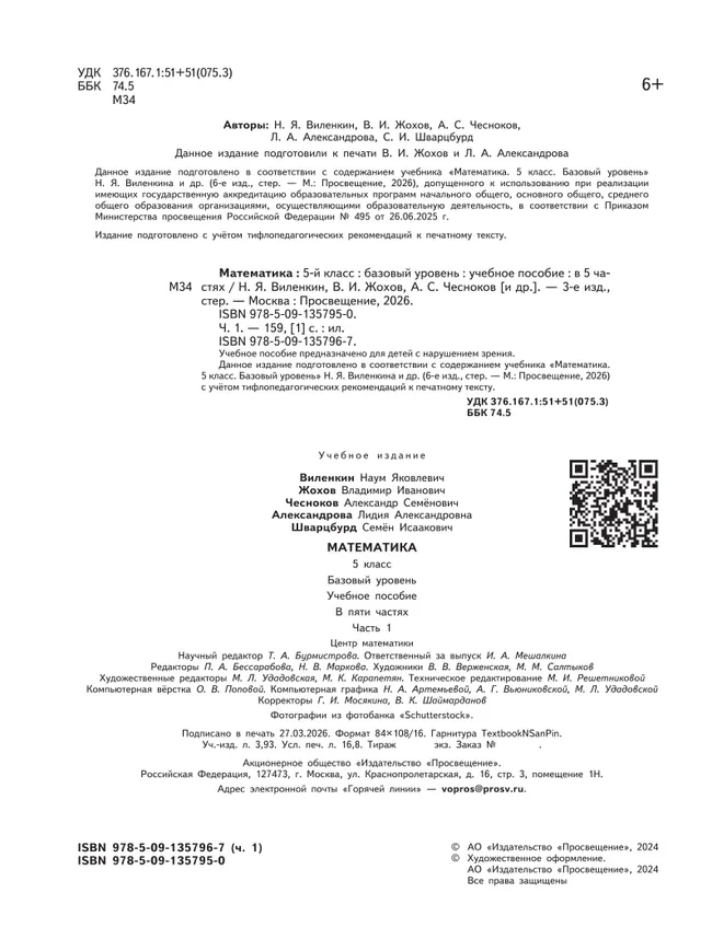 Математика. 5 класс. Базовый уровень. Учебное пособие. В 5 ч. Часть 1 (для слабовидящих обучающихся) 19