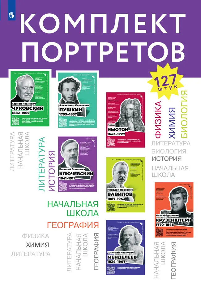 Комплект портретов для оформления учебных кабинетов школы (127 портретов) 1 Комплект портретов для оформления учебных кабинетов школы (127 портретов) 1