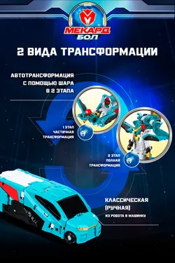 Игрушка-трансформер Mecard ball (Мекардбол) стандарт, Грифон - Райдер 4